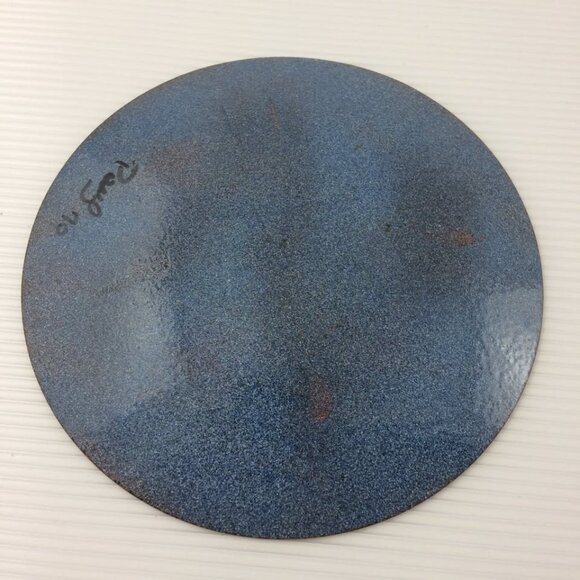 Vintage 1970 Enamel on Copper Handmade Signed Plate Dish Wall Art Landscape - Picture 6 of 10